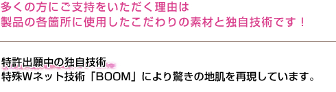 �����o�蒆�̓Ǝ��Z�p����W�l�b�g�Z�p�uBOOM�v�ɂ������̒n�����Č����Ă��܂��B